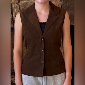 Vintage Talbots Women's Vest - Brown